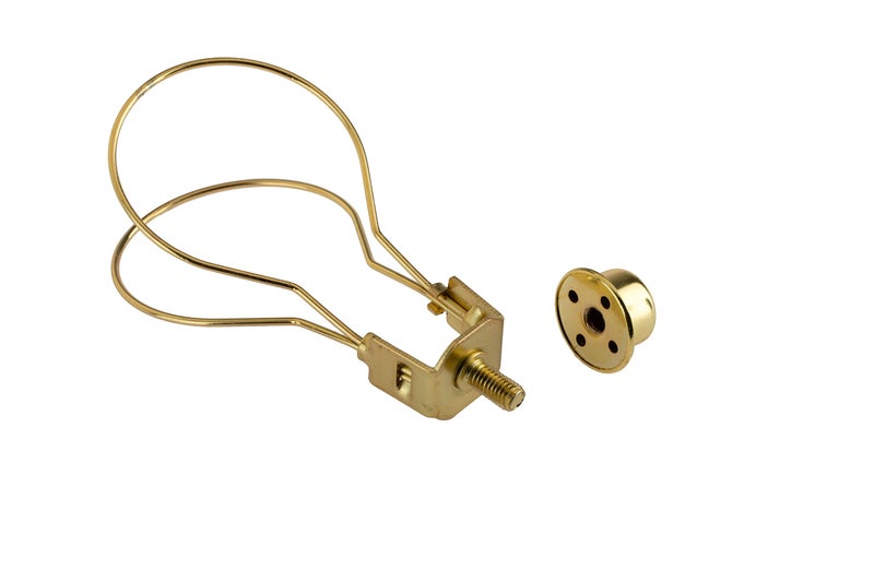 Creative HobbiesÂ® Lamp Shade Light Bulb Clip Adapter Clip on with Shade Attaching Finial Top - Gold - Image 2